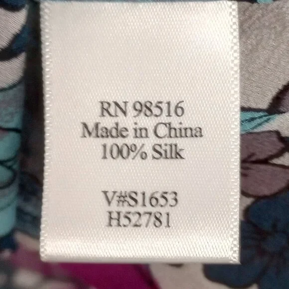 Coldwater Creek Silk Stripe & Floral Sheer Tunic Top - Picture 10 of 11